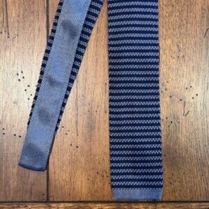 Brooks Brothers Knit Tie Navy Grey Stripes 100% Silk NWT